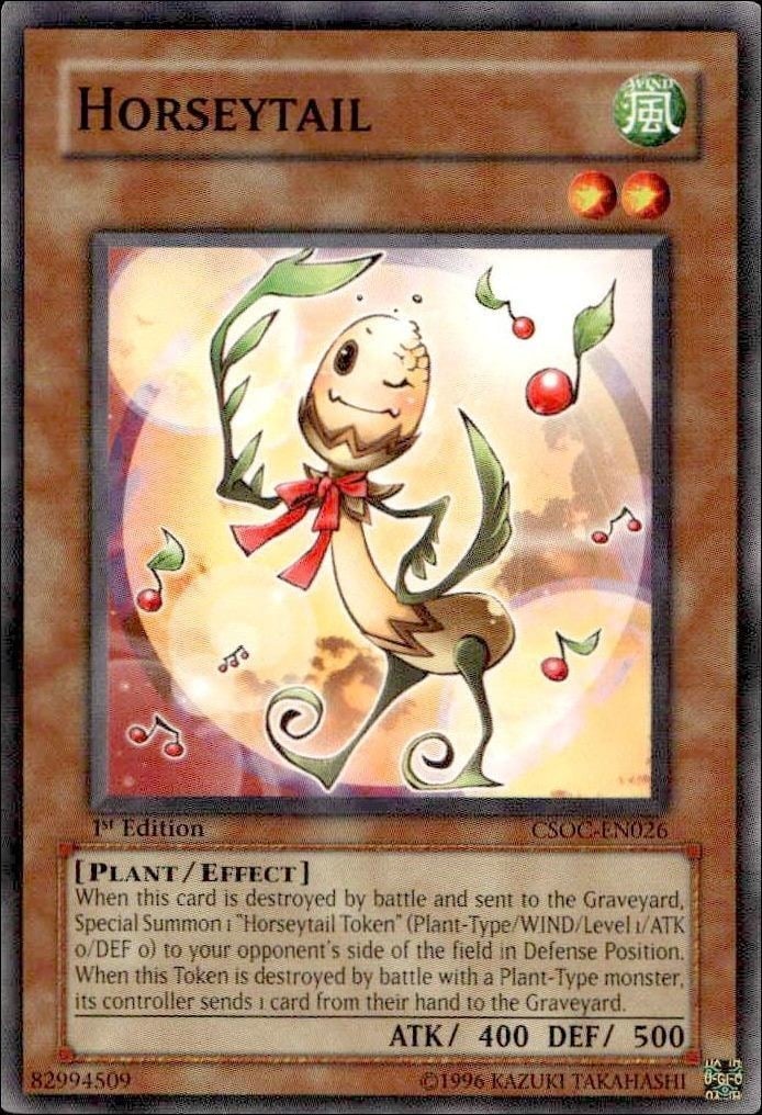 Horseytail 2008 Yu-Gi-Oh! Crossroads of Chaos #CSOC-EN026 Yu-Gi-Oh! Card - Front 2008 Yu-Gi-Oh! Crossroads of Chaos Horseytail #CSOC-EN026 Yu-Gi-Oh! card front