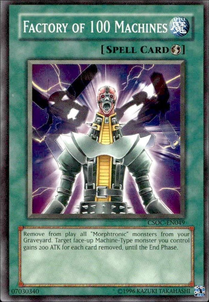 Factory Of 100 MacHines 2008 Yu-Gi-Oh! Crossroads of Chaos #CSOC-EN049 Yu-Gi-Oh! Card - Front 2008 Yu-Gi-Oh! Crossroads of Chaos Factory Of 100 MacHines #CSOC-EN049 Yu-Gi-Oh! card front