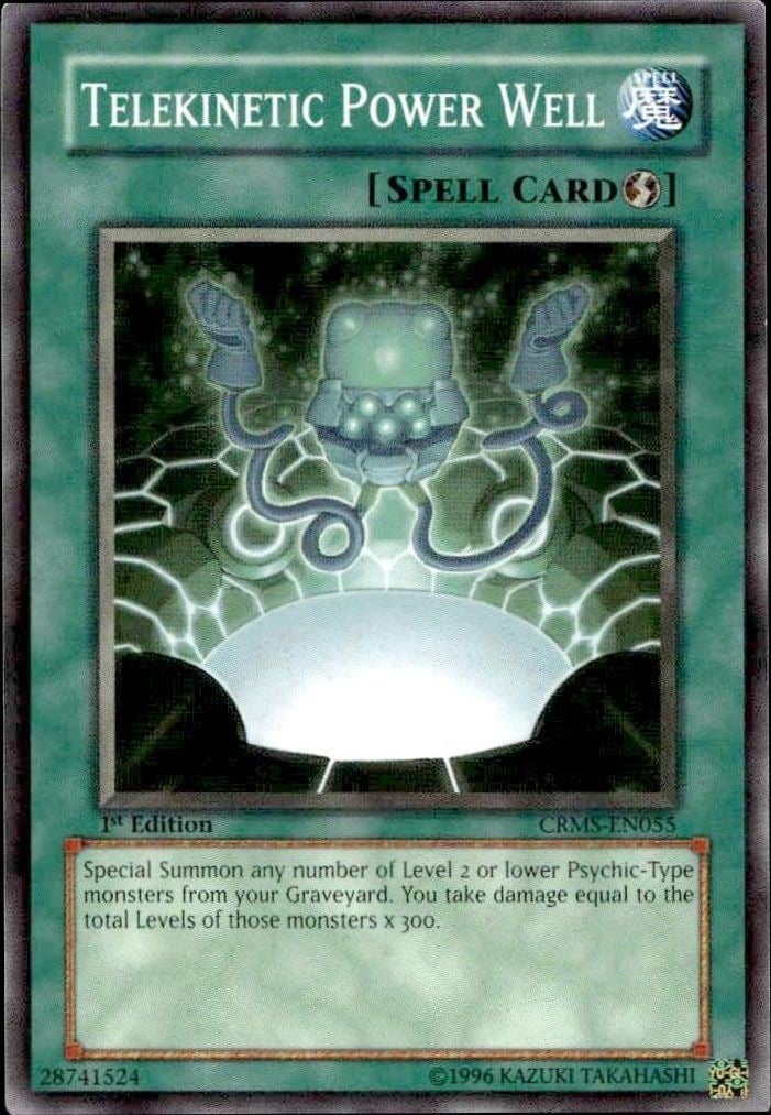 Telekinetic Power Well 2009 Yu-Gi-Oh! Crimson Crisis #CRMS-EN055 Yu-Gi-Oh! Card - Front 2009 Yu-Gi-Oh! Crimson Crisis Telekinetic Power Well #CRMS-EN055 Yu-Gi-Oh! card front