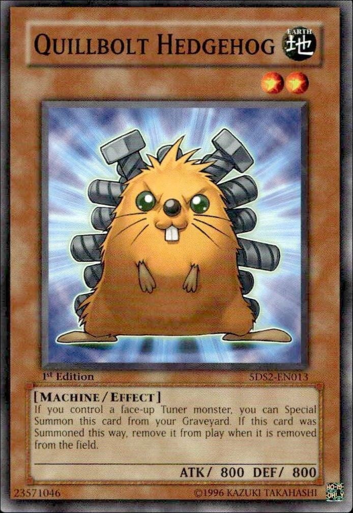 Quillbolt Hedgehog 2009 Yu-Gi-Oh! 5d's Starter Deck 2009 #5DS2-EN013 Yu-Gi-Oh! Card - Front 2009 Yu-Gi-Oh! 5d's Starter Deck 2009 Quillbolt Hedgehog #5DS2-EN013 Yu-Gi-Oh! card front