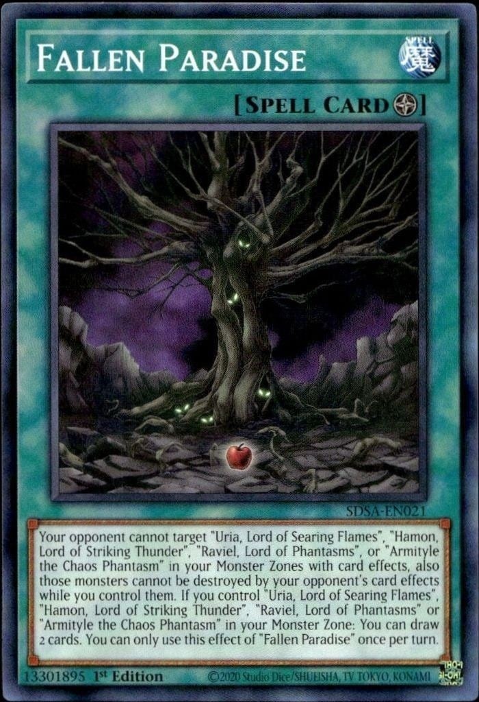 Fallen Paradise 2020 Yu-Gi-Oh! Structure Deck: Sacred Beasts #SDSA-EN021 Yu-Gi-Oh! Card - Front 2020 Yu-Gi-Oh! Structure Deck: Sacred Beasts Fallen Paradise #SDSA-EN021 Yu-Gi-Oh! card front