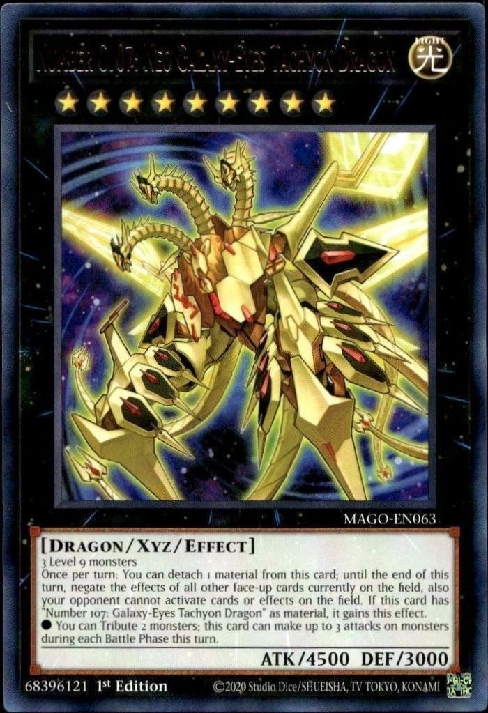 Number C107: Neo Galaxy-Eyes Tachyon Dragon 2020 Yu-Gi-Oh! Maximum Gold #MAGO-EN063 Yu-Gi-Oh! Card - Front 2020 Yu-Gi-Oh! Maximum Gold Number C107: Neo Galaxy-Eyes Tachyon Dragon #MAGO-EN063 Yu-Gi-Oh! card front