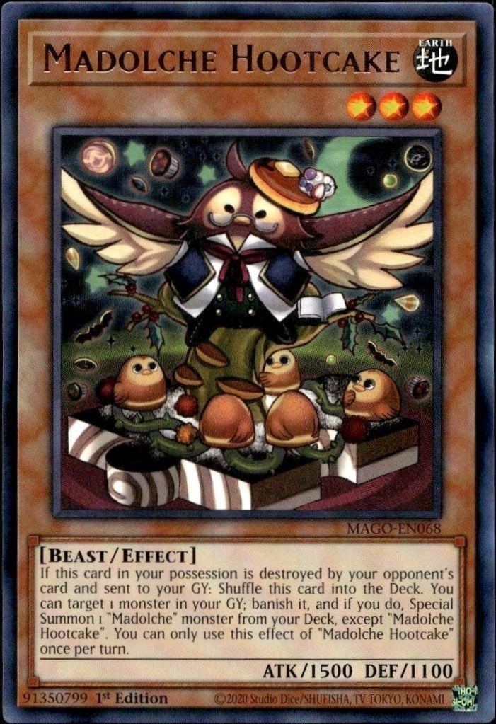 Madolche Hootcake 2020 Yu-Gi-Oh! Maximum Gold #MAGO-EN068 Yu-Gi-Oh! Card - Front 2020 Yu-Gi-Oh! Maximum Gold Madolche Hootcake #MAGO-EN068 Yu-Gi-Oh! card front