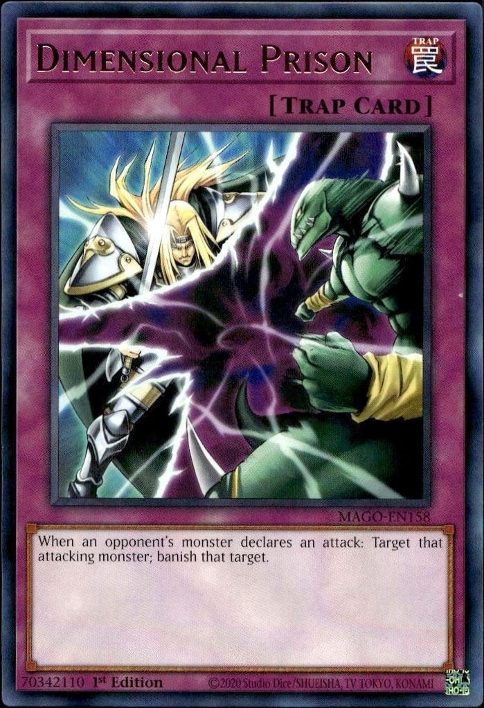 Dimensional Prison 2020 Yu-Gi-Oh! Maximum Gold #MAGO-EN158 Yu-Gi-Oh! Card - Front 2020 Yu-Gi-Oh! Maximum Gold Dimensional Prison #MAGO-EN158 Yu-Gi-Oh! card front