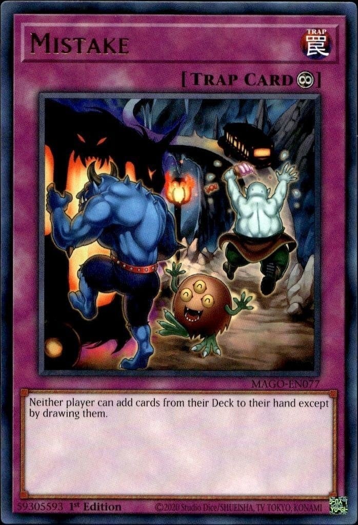 2020 Yu-Gi-Oh Maximum Gold Mistake #MAGO-EN077 trading card