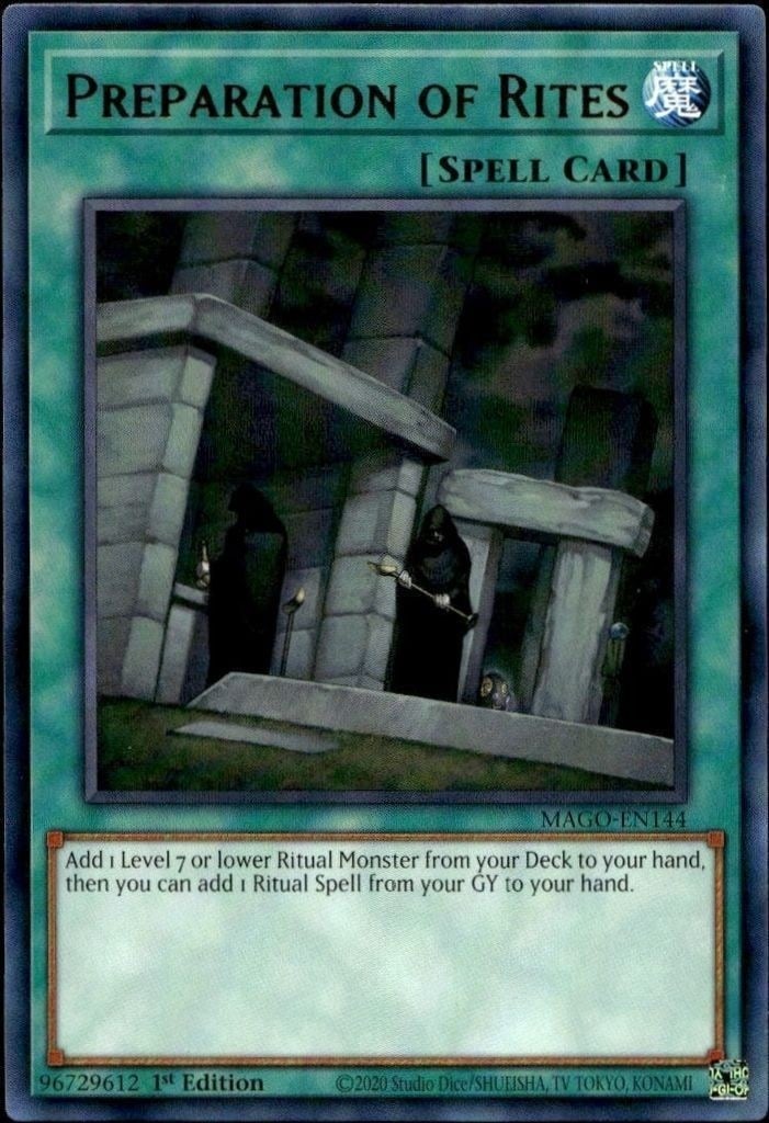 2020 Yu-Gi-Oh Maximum Gold Preparation of Rites #MAGO-EN144 trading card