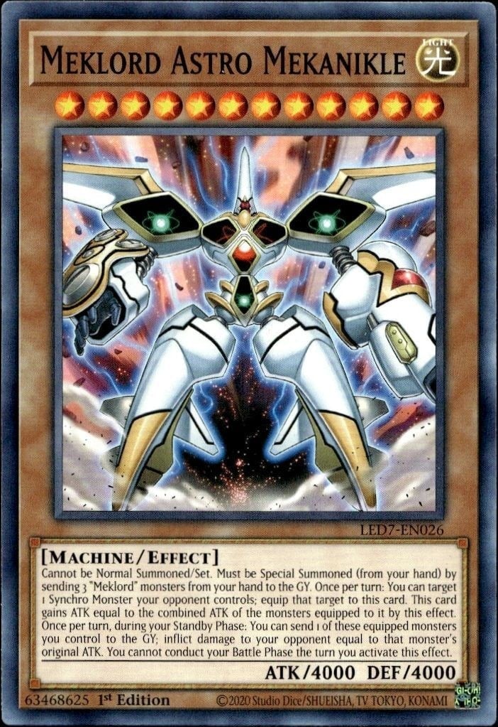 2020 Yu-Gi-Oh Legendary Duelists: Rage of Ra Meklord Astro Mekanikle #LED7-EN026 trading card