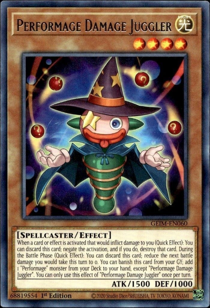 2020 Yu-Gi-Oh Genesis Impact Performage Damage Juggler #GEIM-EN060 trading card