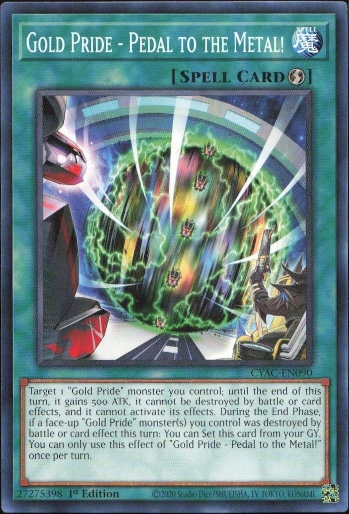 2020 Yu-Gi-Oh Cyberstorm Access Gold Pride - Pedal to the Metal! #CYAC-EN090 trading card