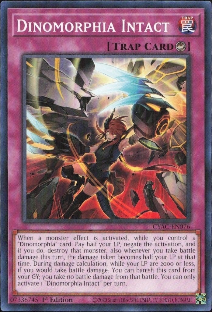 2020 Yu-Gi-Oh Cyberstorm Access Dinomorphia Intact #CYAC-EN076 trading card