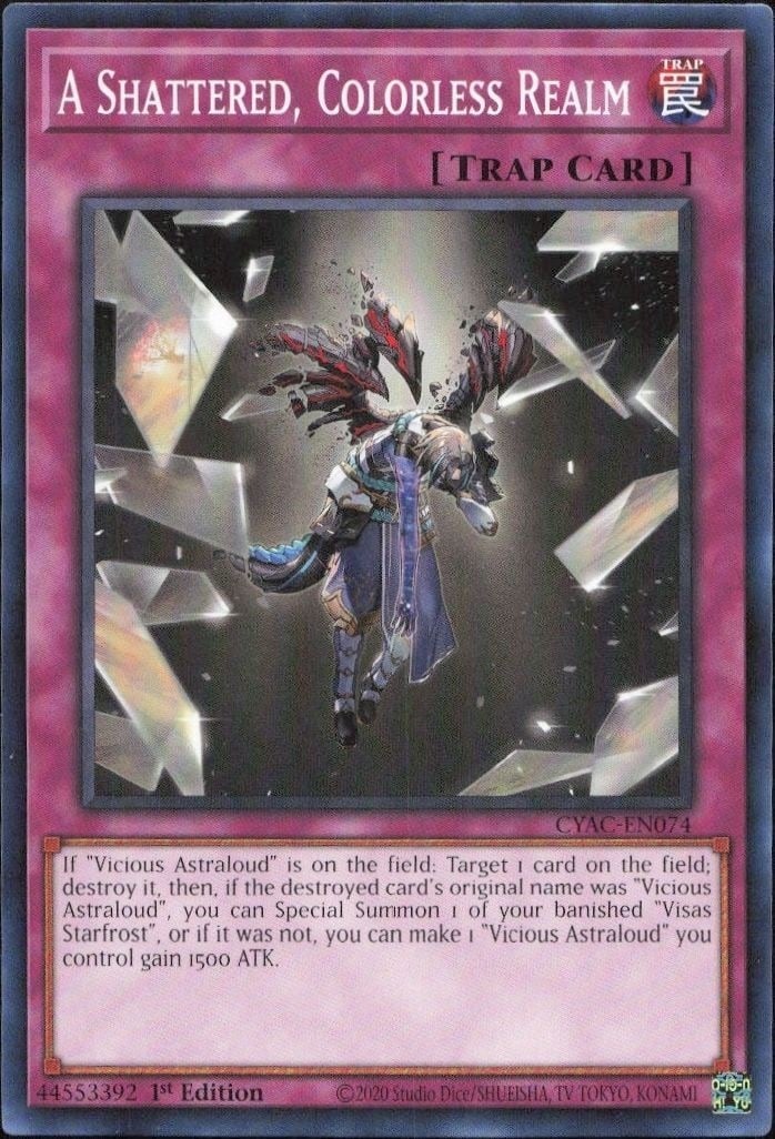 A Shattered Colorless Realm 2020 Yu-Gi-Oh! Cyberstorm Access #CYAC-EN074 Yu-Gi-Oh! Card - Front 2020 Yu-Gi-Oh! Cyberstorm Access A Shattered Colorless Realm #CYAC-EN074 Yu-Gi-Oh! card front