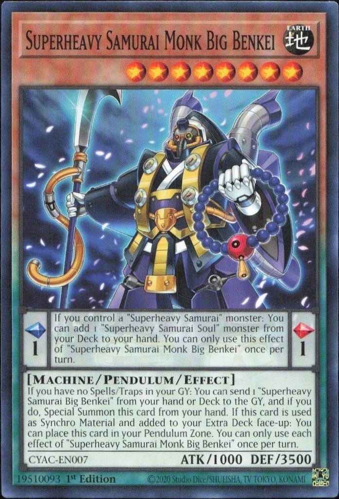 2020 Yu-Gi-Oh Cyberstorm Access Superheavy Samurai Monk Big Benkei #CYAC-EN007 trading card