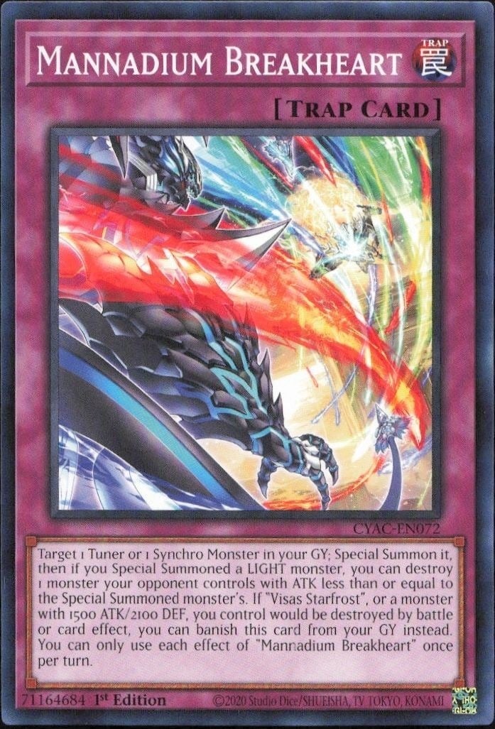 Mannadium Breakheart 2020 Yu-Gi-Oh! Cyberstorm Access #CYAC-EN072 Yu-Gi-Oh! Card - Front 2020 Yu-Gi-Oh! Cyberstorm Access Mannadium Breakheart #CYAC-EN072 Yu-Gi-Oh! card front