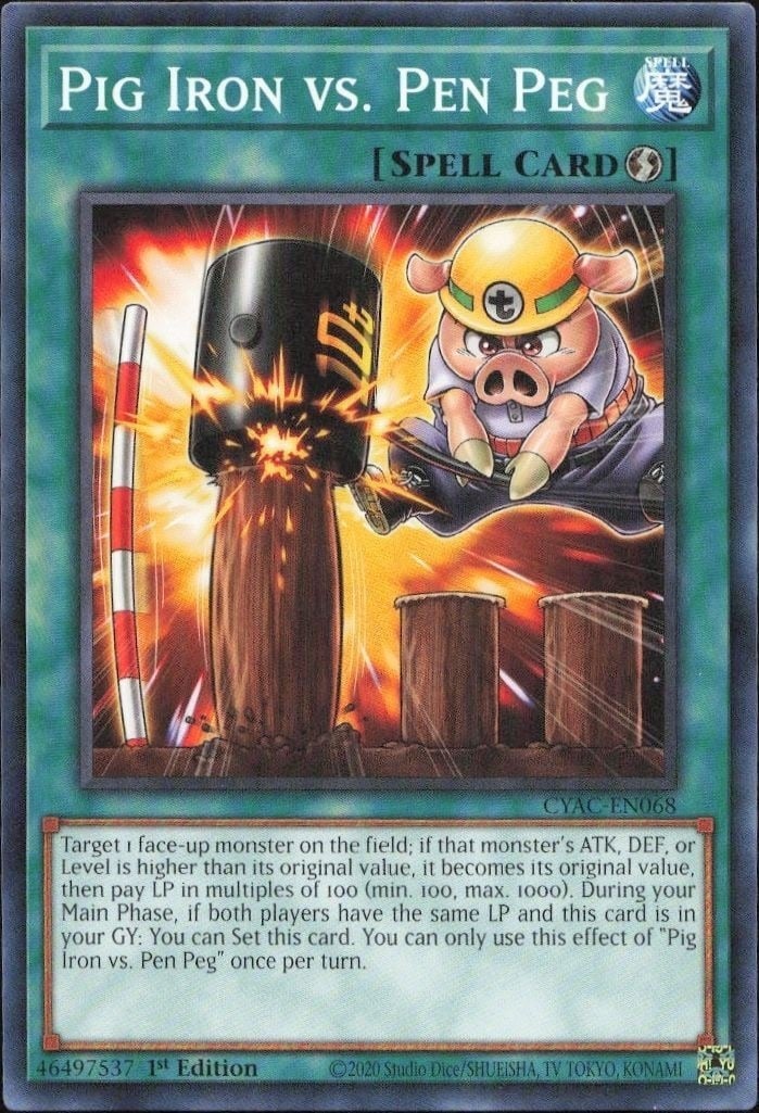 2020 Yu-Gi-Oh Cyberstorm Access Pig Iron vs. Pen Peg #CYAC-EN068 trading card