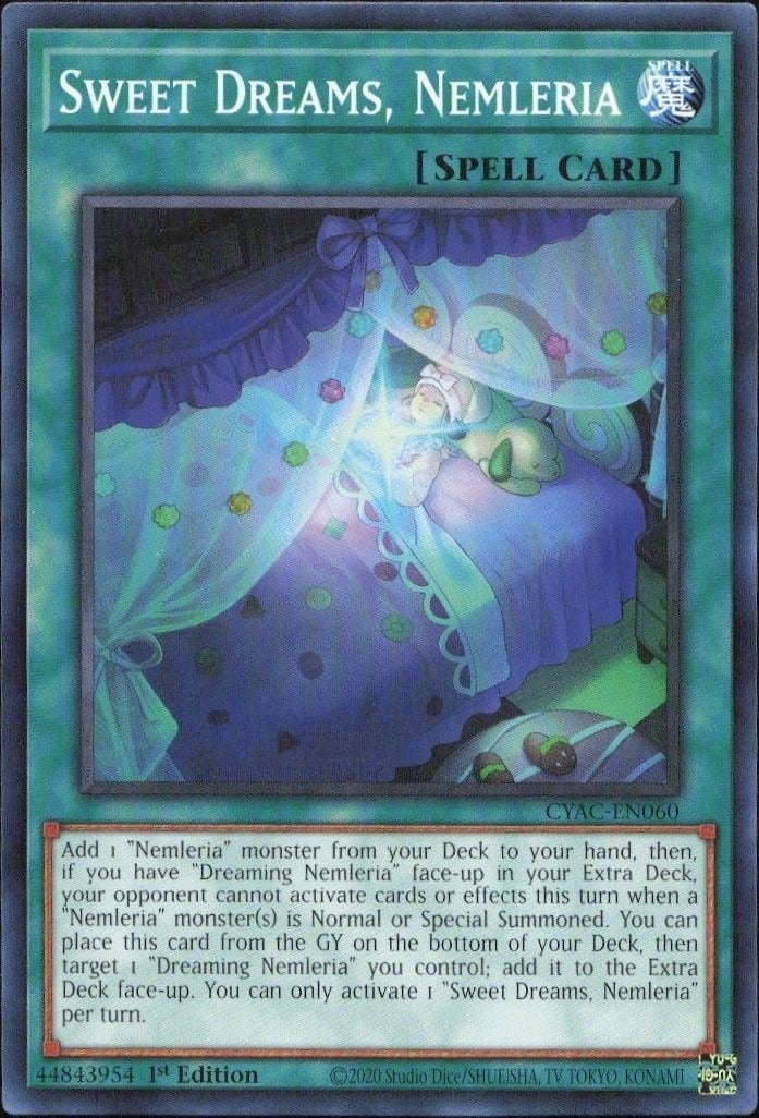 Sweet Dreams Nemileria 2020 Yu-Gi-Oh! Cyberstorm Access #CYAC-EN060 Yu-Gi-Oh! Card - Front 2020 Yu-Gi-Oh! Cyberstorm Access Sweet Dreams Nemileria #CYAC-EN060 Yu-Gi-Oh! card front