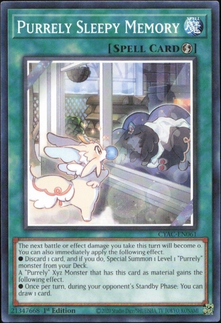 Purrely Sleepy Memory 2020 Yu-Gi-Oh! Cyberstorm Access #CYAC-EN061 Yu-Gi-Oh! Card - Front 2020 Yu-Gi-Oh! Cyberstorm Access Purrely Sleepy Memory #CYAC-EN061 Yu-Gi-Oh! card front