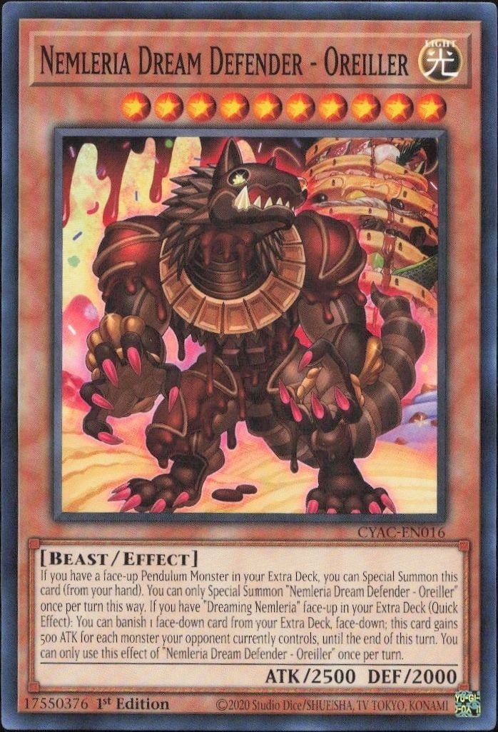 2020 Yu-Gi-Oh Cyberstorm Access Nemleria Dream Defended Oreiller #CYAC-EN016 trading card