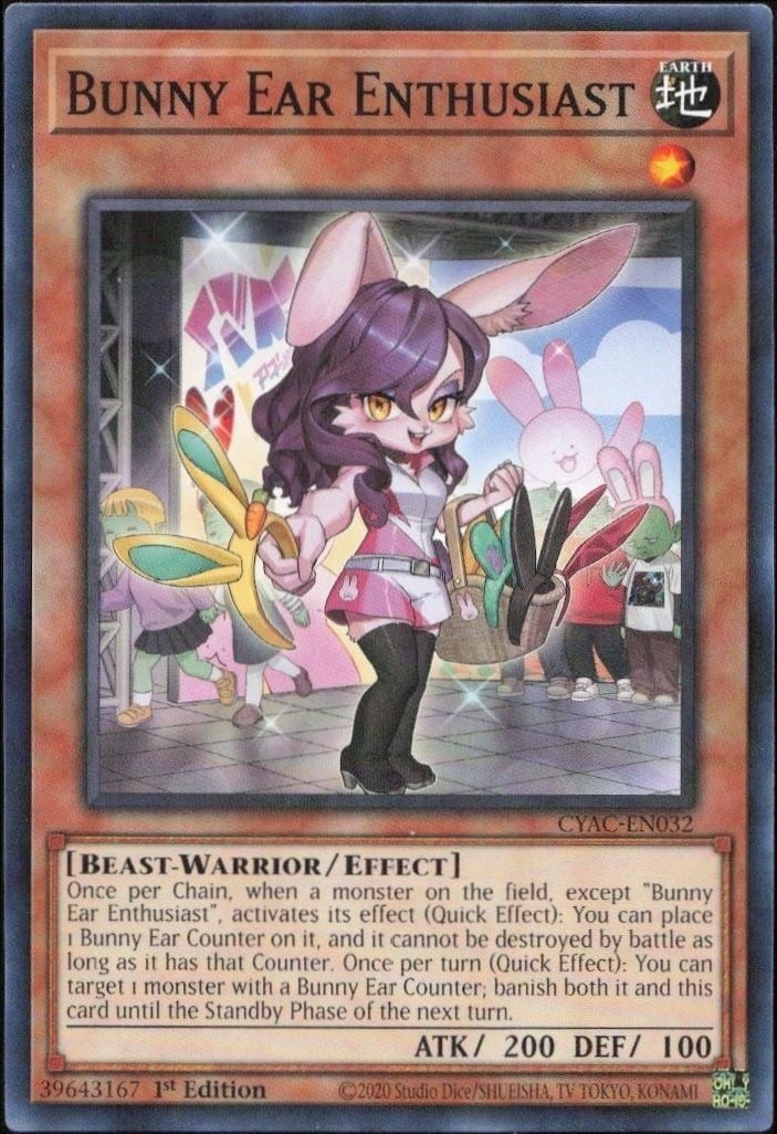 2020 Yu-Gi-Oh Cyberstorm Access Bunny Ear Enthusiast #CYAC-EN032 trading card