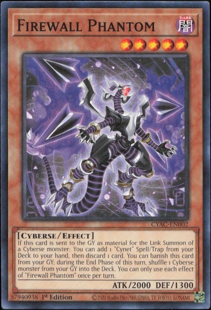 2020 Yu-Gi-Oh Cyberstorm Access Firewall Phantom #CYAC-EN002 trading card