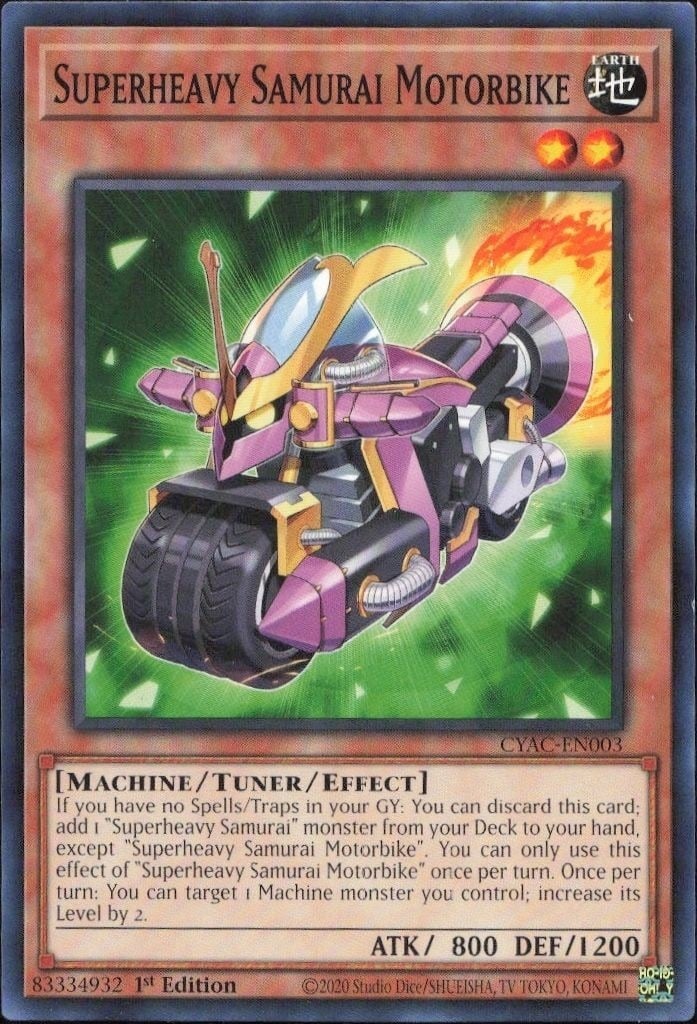 Superheavy Samurai Motorbike 2020 Yu-Gi-Oh! Cyberstorm Access #CYAC-EN003 Yu-Gi-Oh! Card - Front 2020 Yu-Gi-Oh! Cyberstorm Access Superheavy Samurai Motorbike #CYAC-EN003 Yu-Gi-Oh! card front