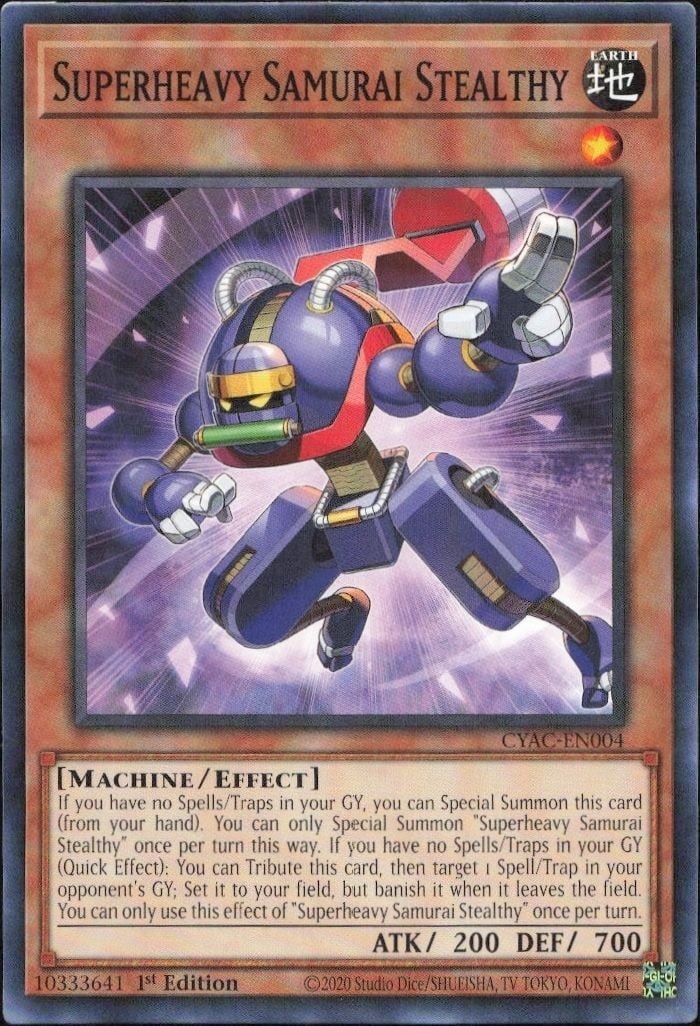 Superheavy Samurai Stealthy 2020 Yu-Gi-Oh! Cyberstorm Access #CYAC-EN004 Yu-Gi-Oh! Card - Front 2020 Yu-Gi-Oh! Cyberstorm Access Superheavy Samurai Stealthy #CYAC-EN004 Yu-Gi-Oh! card front