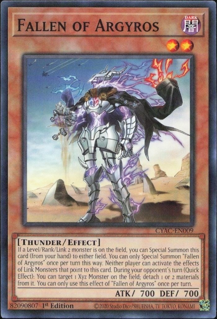 Fallen Of Argyros 2020 Yu-Gi-Oh! Cyberstorm Access #CYAC-EN009 Yu-Gi-Oh! Card - Front 2020 Yu-Gi-Oh! Cyberstorm Access Fallen Of Argyros #CYAC-EN009 Yu-Gi-Oh! card front