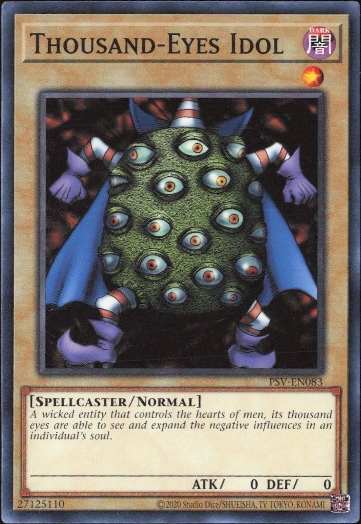 Thousand-Eyes Idol 2023 Yu-Gi-Oh! Pharaoh's Servant #PSV-EN083 Yu-Gi-Oh! Card - Front 2023 Yu-Gi-Oh! Pharaoh's Servant Thousand-Eyes Idol #PSV-EN083 Yu-Gi-Oh! card front