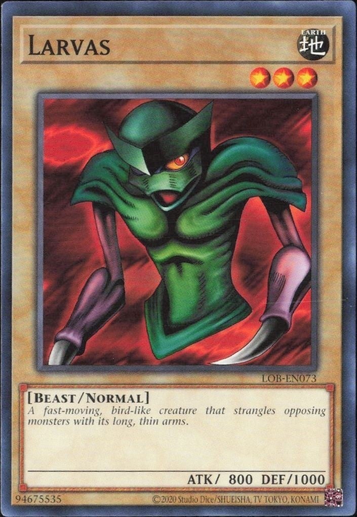 Larvas 2023 Yu-Gi-Oh! Legend of Blue Eyes White Dragon #LOB-EN073 Yu-Gi-Oh! Card - Front 2023 Yu-Gi-Oh! Legend of Blue Eyes White Dragon Larvas #LOB-EN073 Yu-Gi-Oh! card front