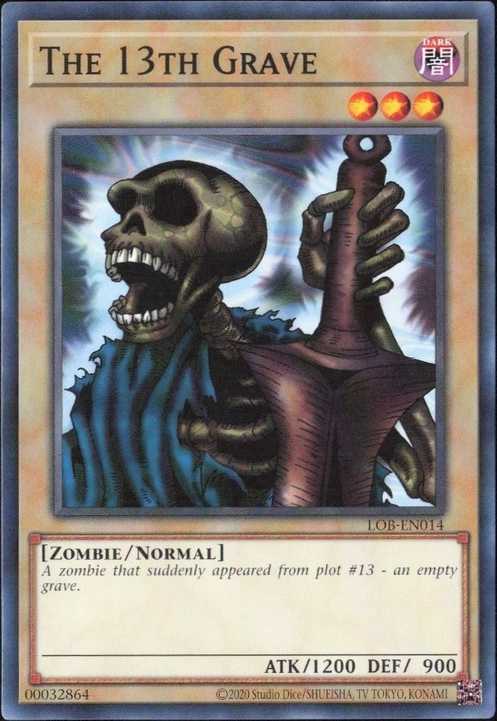 The 13th Grave 2023 Yu-Gi-Oh! Legend of Blue Eyes White Dragon #LOB-EN014 Yu-Gi-Oh! Card - Front 2023 Yu-Gi-Oh! Legend of Blue Eyes White Dragon The 13th Grave #LOB-EN014 Yu-Gi-Oh! card front