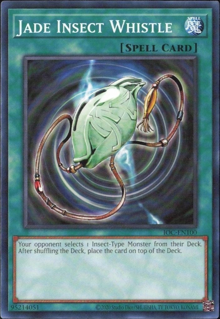 Jade Insect Whistle 2023 Yu-Gi-Oh! Invasion of Chaos #IOC-EN100 Yu-Gi-Oh! Card - Front 2023 Yu-Gi-Oh! Invasion of Chaos Jade Insect Whistle #IOC-EN100 Yu-Gi-Oh! card front