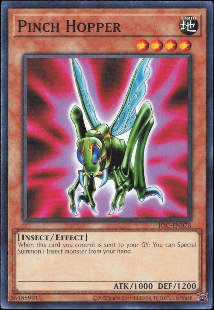 Pinch Hopper 2023 Yu-Gi-Oh! Invasion of Chaos #IOC-EN078 Yu-Gi-Oh! Card - Front 2023 Yu-Gi-Oh! Invasion of Chaos Pinch Hopper #IOC-EN078 Yu-Gi-Oh! card front