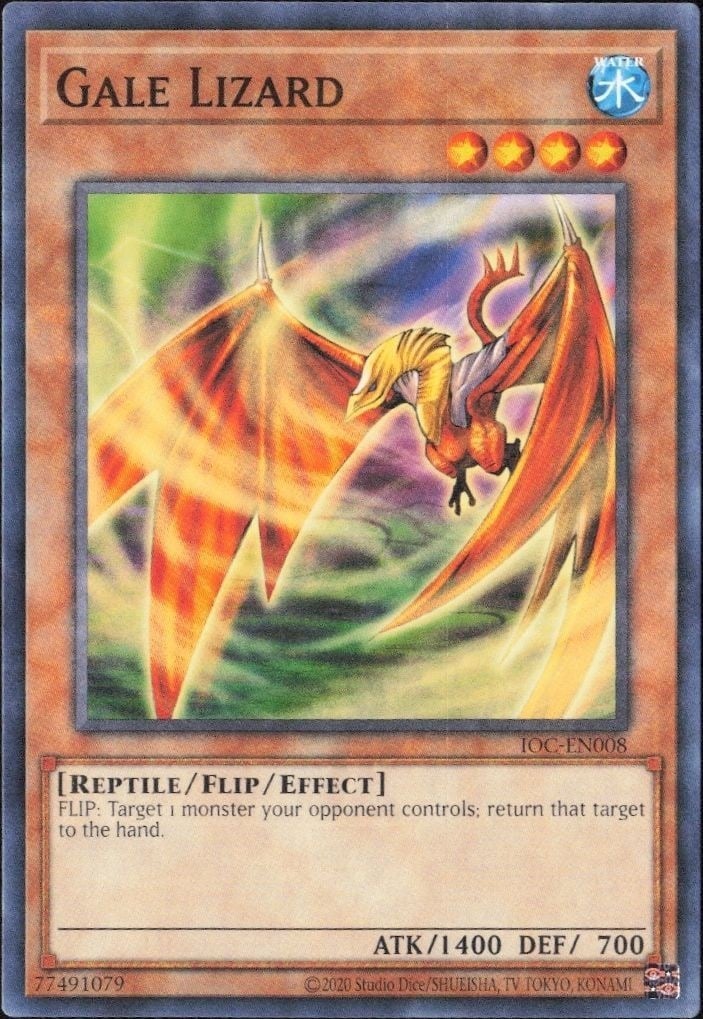 Gale Lizard 2023 Yu-Gi-Oh! Invasion of Chaos #IOC-EN008 Yu-Gi-Oh! Card - Front 2023 Yu-Gi-Oh! Invasion of Chaos Gale Lizard #IOC-EN008 Yu-Gi-Oh! card front