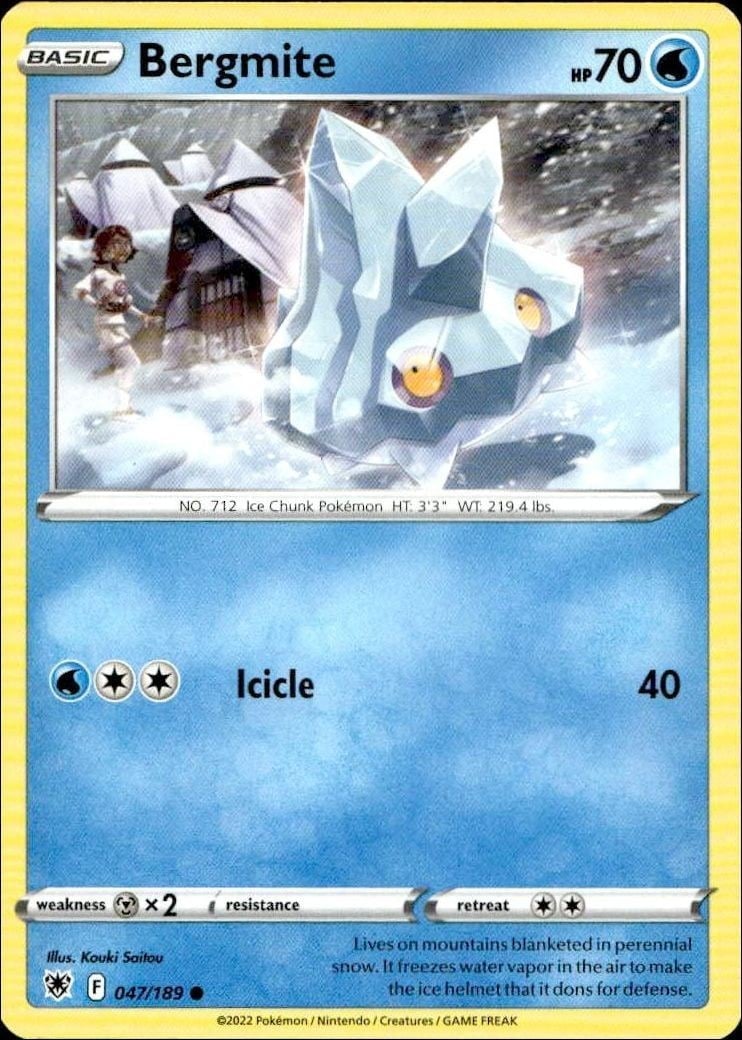 2022 Pokémon Astral Radiance Bergmite #047/189 trading card