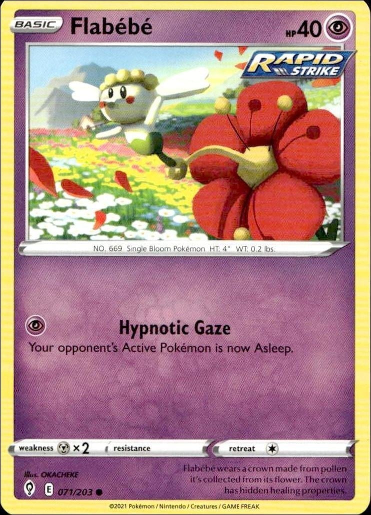 2021 Pokémon Evolving Skies Flabébé #071/203 trading card