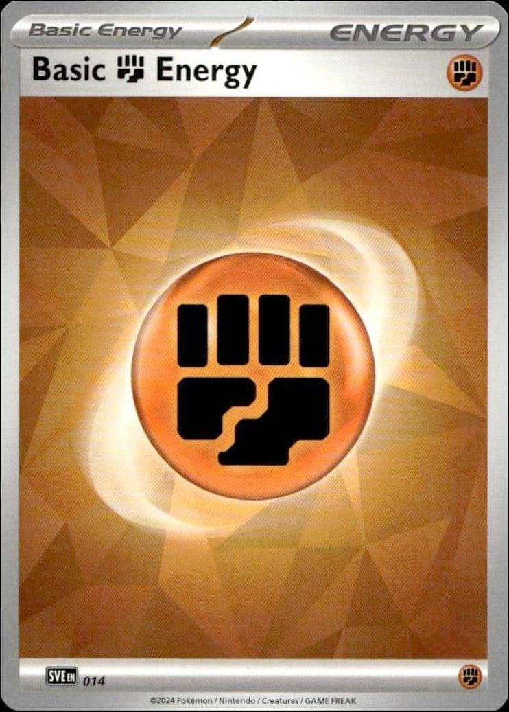 Basic Fighting Energy 2024 Pokémon Surging Sparks #014/191 Pokémon Card - Front 2024 Pokémon Surging Sparks Basic Fighting Energy #014/191 Pokémon card front