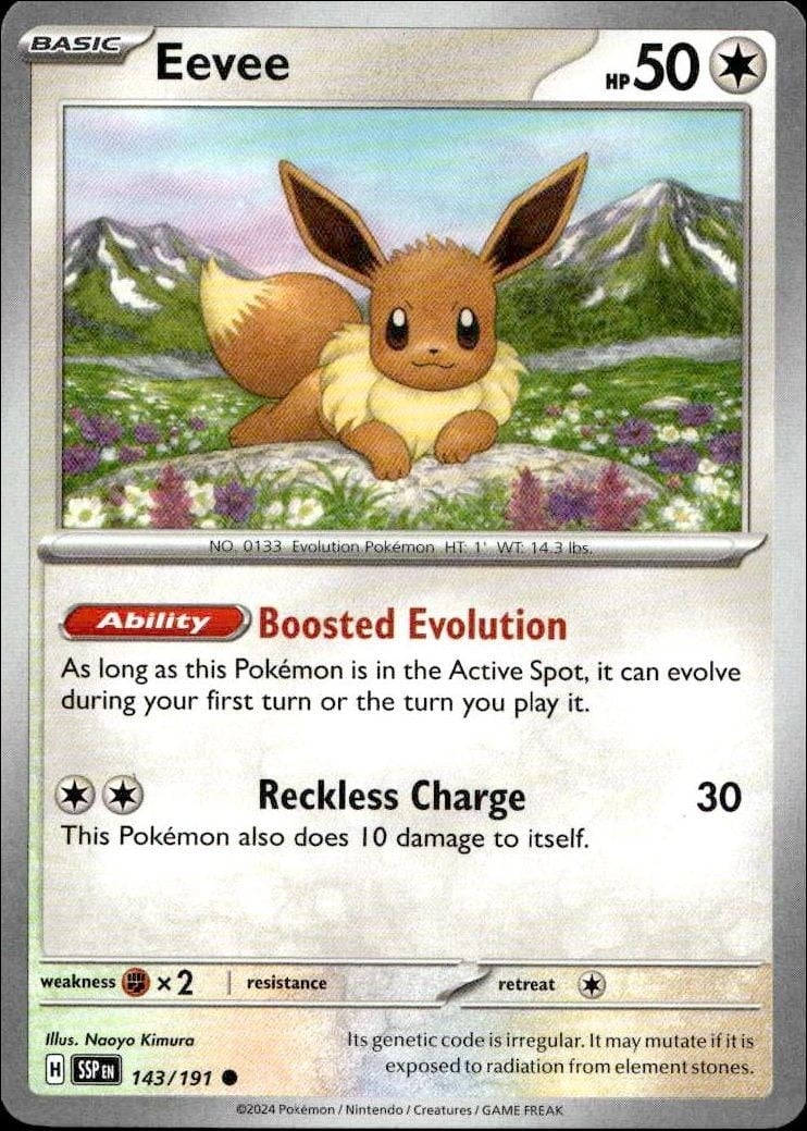 2024 Pokémon Surging Sparks Eevee #143/191 trading card