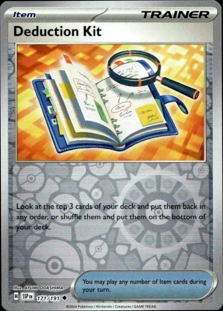 Deduction Kit 2024 Pokémon Surging Sparks #171/191 Pokémon Card - Front 2024 Pokémon Surging Sparks Deduction Kit #171/191 Pokémon card front