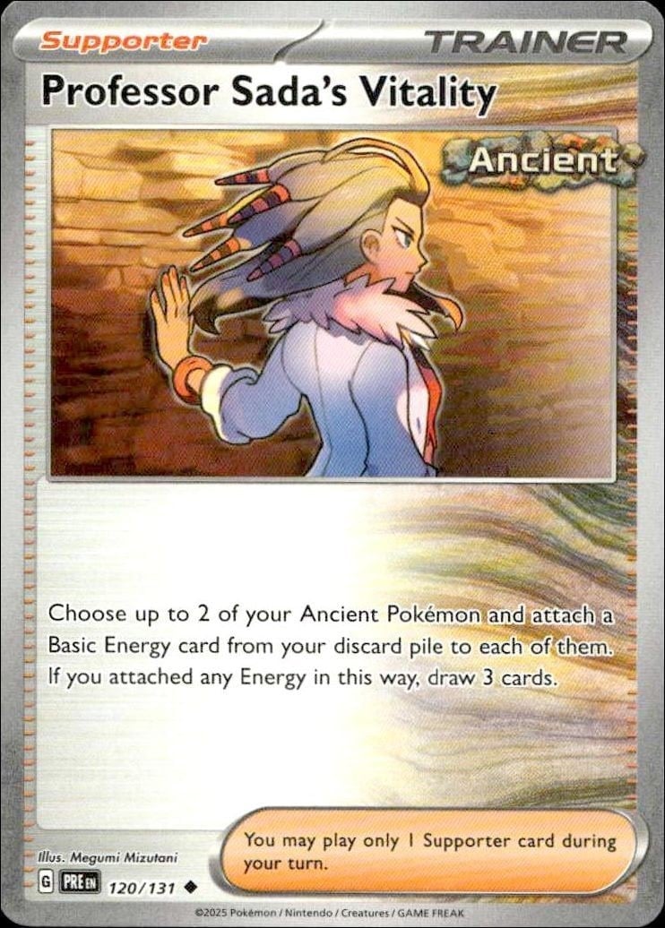 Professor Sada's Vitality 2025 Pokémon Prismatic Evolutions #120/131 Pokémon Card - Front 2025 Pokémon Prismatic Evolutions Professor Sada's Vitality #120/131 Pokémon card front
