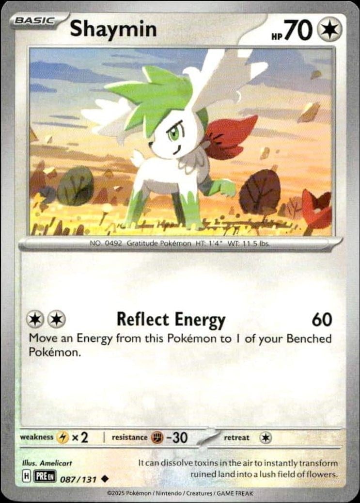 2025 Pokémon Prismatic Evolutions Shaymin #087/131 trading card