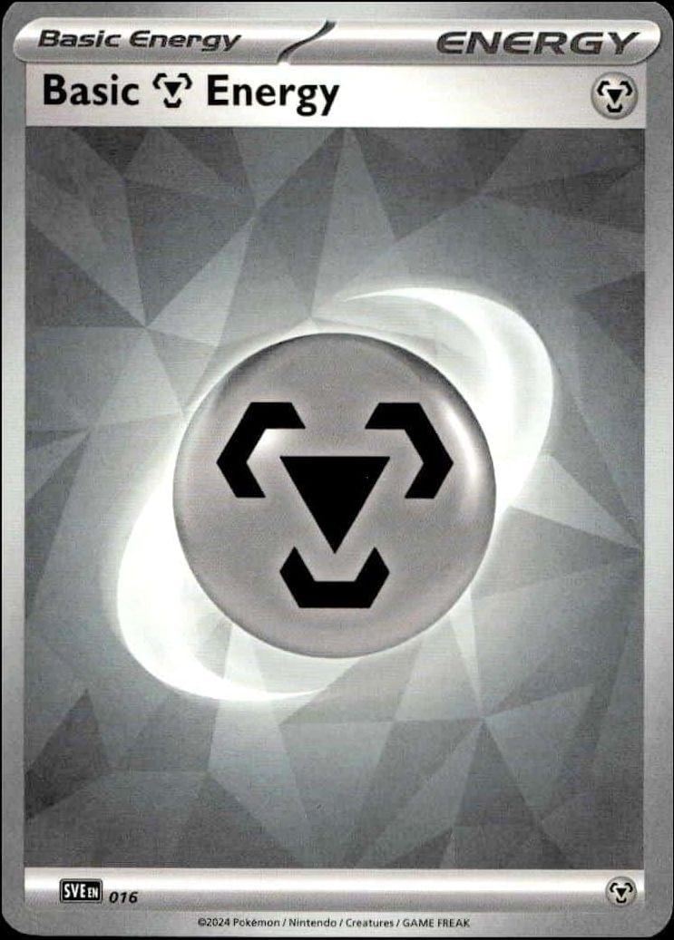 Basic Metal Energy 2025 Pokémon Prismatic Evolutions #016/131 Pokémon Card - Front 2025 Pokémon Prismatic Evolutions Basic Metal Energy #016/131 Pokémon card front