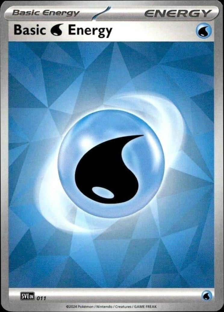 Basic Water Energy 2025 Pokémon Prismatic Evolutions #011/131 Pokémon Card - Front 2025 Pokémon Prismatic Evolutions Basic Water Energy #011/131 Pokémon card front