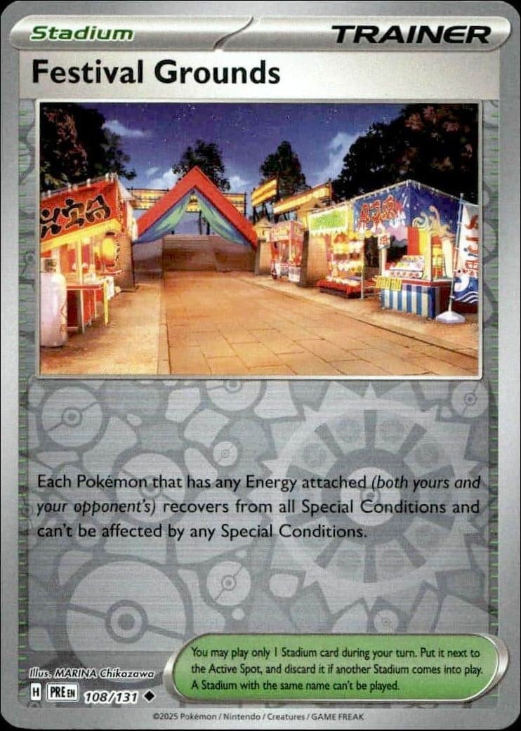 Festival Grounds 2025 Pokémon Prismatic Evolutions #108/131 Pokémon Card - Front 2025 Pokémon Prismatic Evolutions Festival Grounds #108/131 Pokémon card front