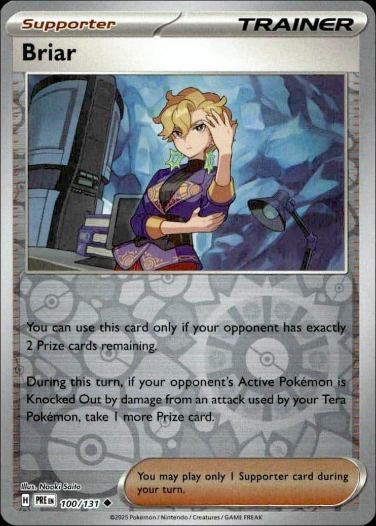 Briar 2025 Pokémon Prismatic Evolutions #100/131 Pokémon Card - Front 2025 Pokémon Prismatic Evolutions Briar #100/131 Pokémon card front