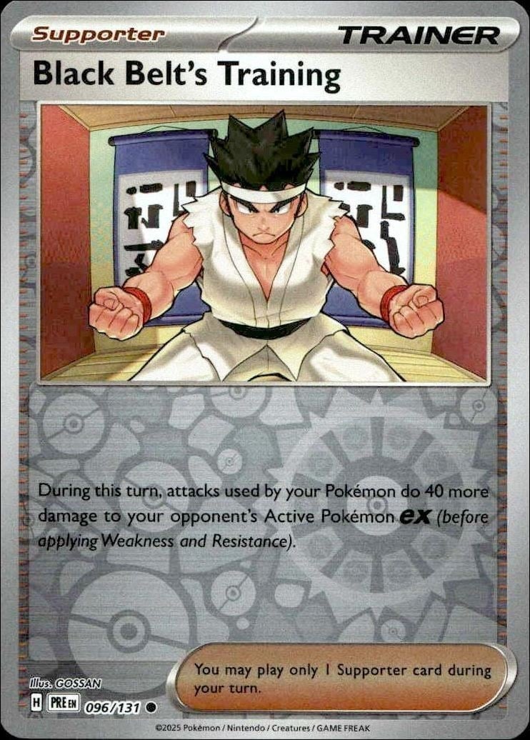 Black Belt's Training 2025 Pokémon Prismatic Evolutions #096/131 Pokémon Card - Front 2025 Pokémon Prismatic Evolutions Black Belt's Training #096/131 Pokémon card front