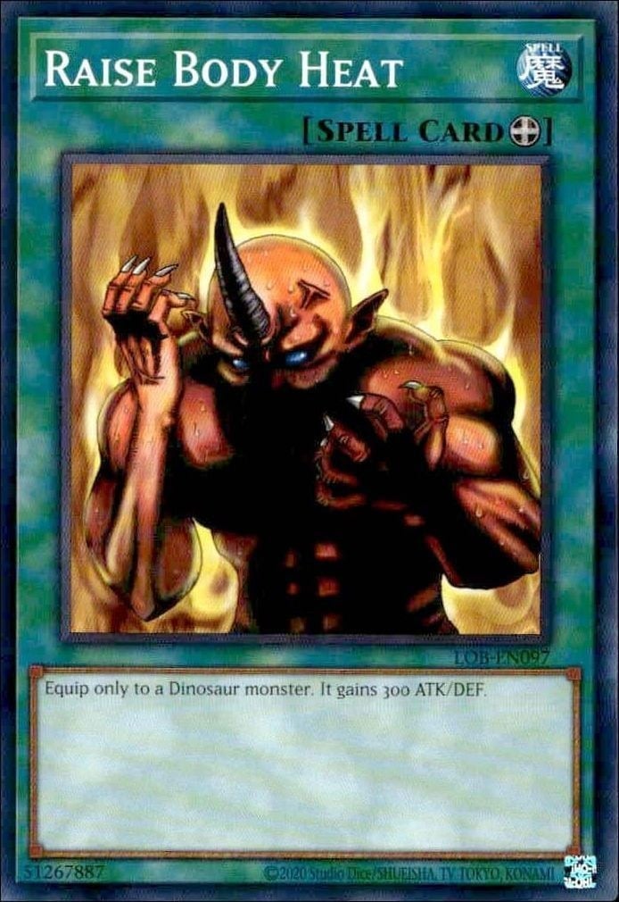 Raise Body Heat 2023 Yu-Gi-Oh! Legend of Blue Eyes White Dragon #LOB-EN097 Yu-Gi-Oh! Card - Front 2023 Yu-Gi-Oh! Legend of Blue Eyes White Dragon Raise Body Heat #LOB-EN097 Yu-Gi-Oh! card front