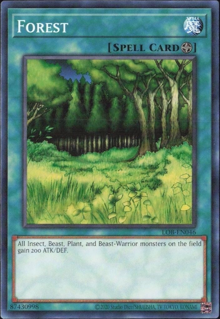 Forest 2023 Yu-Gi-Oh! Legend of Blue Eyes White Dragon #LOB-EN046 Yu-Gi-Oh! Card - Front 2023 Yu-Gi-Oh! Legend of Blue Eyes White Dragon Forest #LOB-EN046 Yu-Gi-Oh! card front