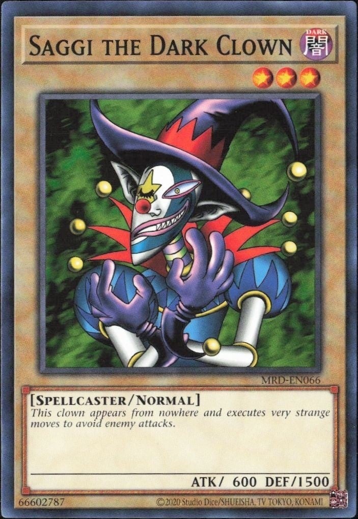 Saggi The Dark Clown 2023 Yu-Gi-Oh! Metal Raiders #MRD-EN066 Yu-Gi-Oh! Card - Front 2023 Yu-Gi-Oh! Metal Raiders Saggi The Dark Clown #MRD-EN066 Yu-Gi-Oh! card front