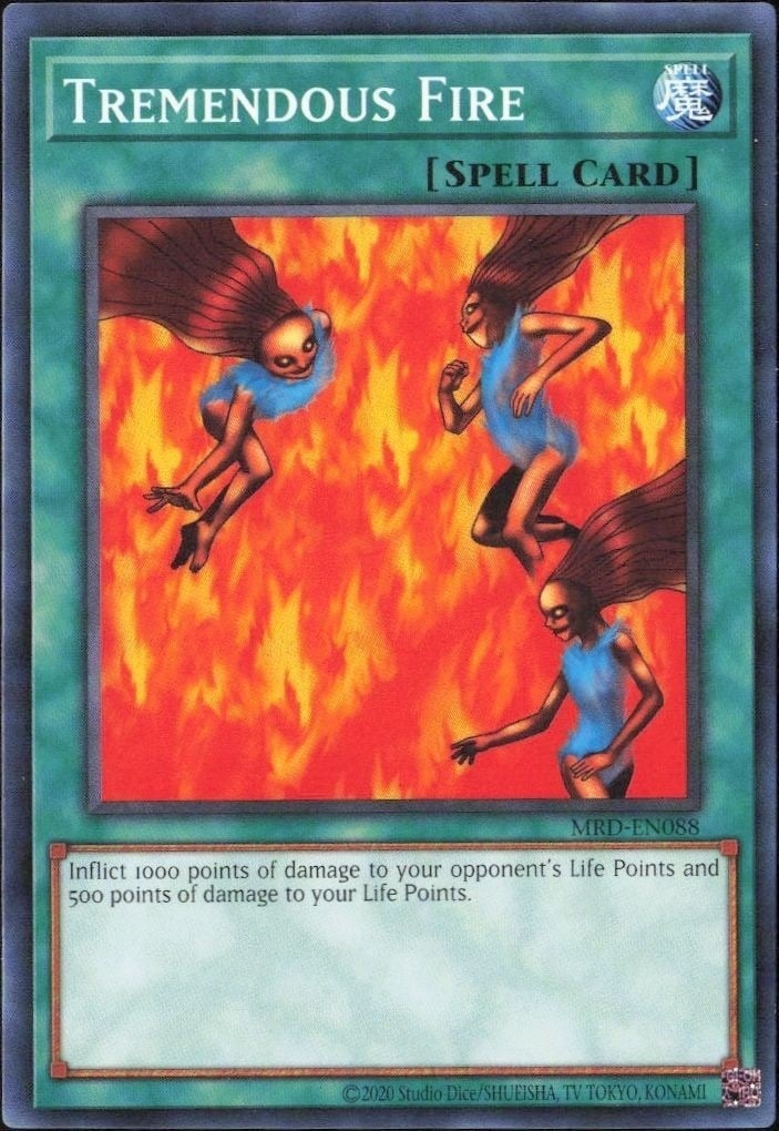 Tremendous Fire 2023 Yu-Gi-Oh! Metal Raiders #MRD-EN088 Yu-Gi-Oh! Card - Front 2023 Yu-Gi-Oh! Metal Raiders Tremendous Fire #MRD-EN088 Yu-Gi-Oh! card front