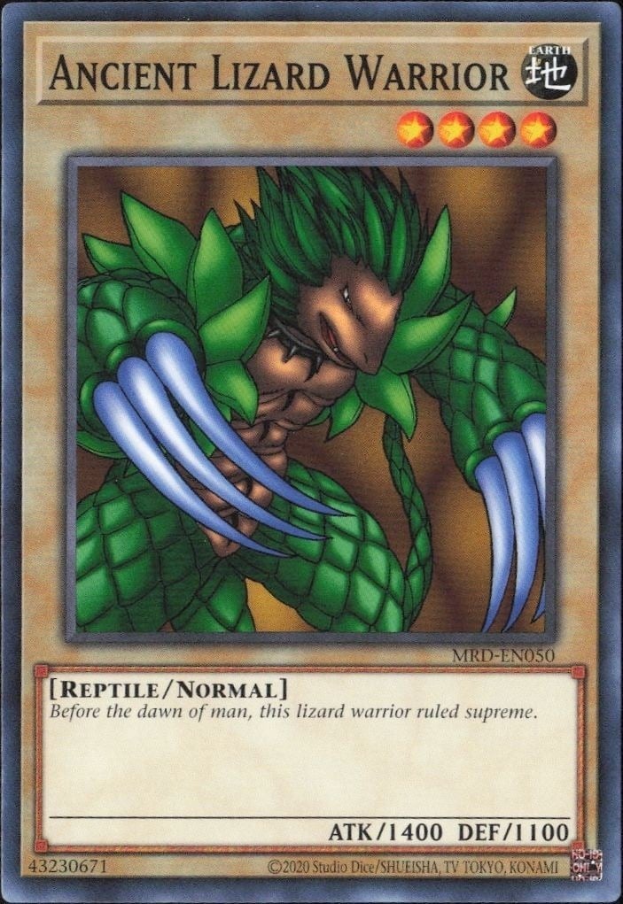Ancient Lizard Warrior 2023 Yu-Gi-Oh! Metal Raiders #MRD-EN050 Yu-Gi-Oh! Card - Front 2023 Yu-Gi-Oh! Metal Raiders Ancient Lizard Warrior #MRD-EN050 Yu-Gi-Oh! card front