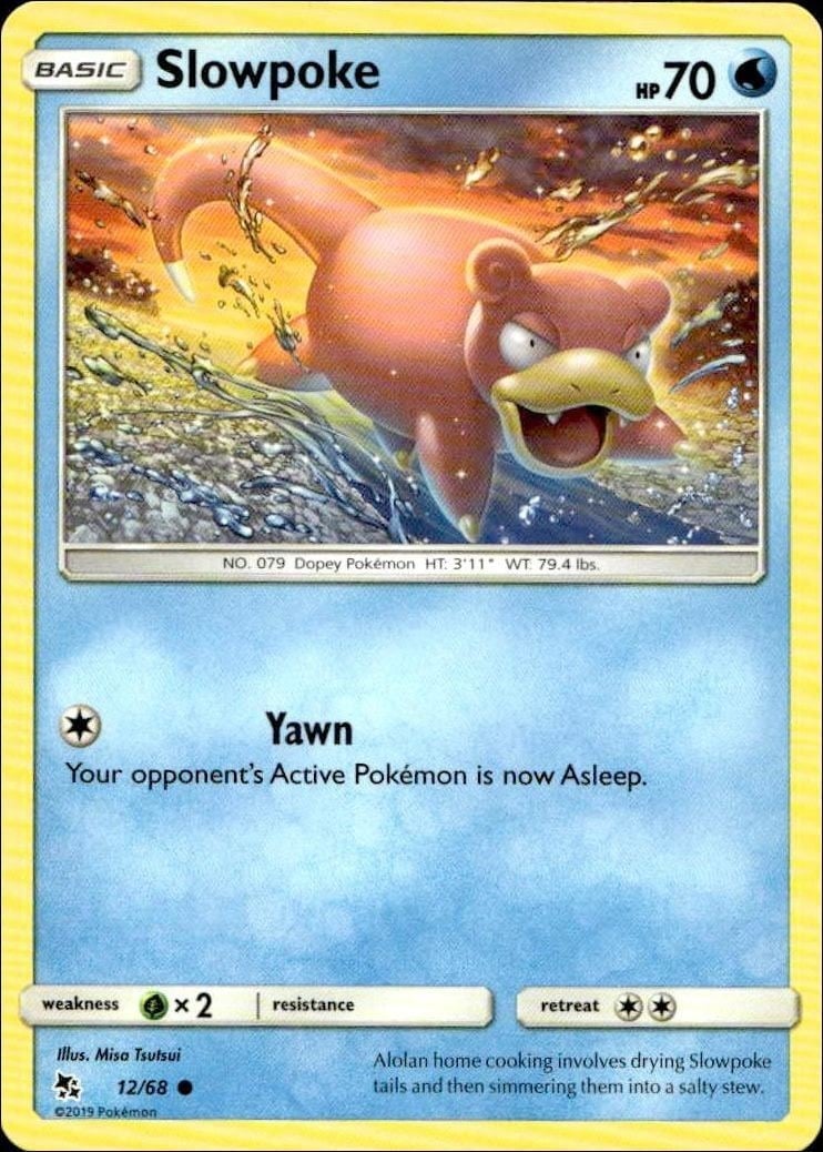Slowpoke 2018-19 Pokémon Lost Thunder #054/214 Pokémon Card - Front 2018-19 Pokémon Lost Thunder Slowpoke #054/214 Pokémon card front